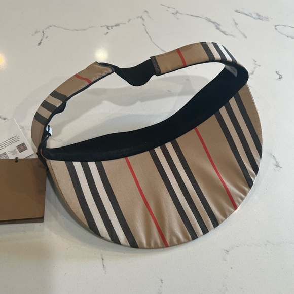 Burberry Beige Heritage Stripe elastic Visor - Picture 5 of 5